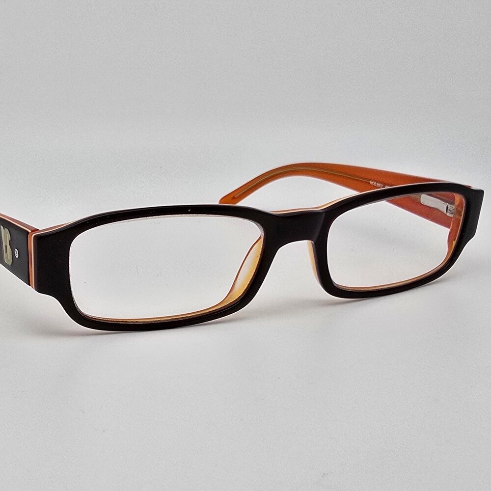 Versus Mod. 8032 677 Brown on Crystal Orange Eyeglasses Frame w/ Case 49-17-140 - Picture 7 of 15